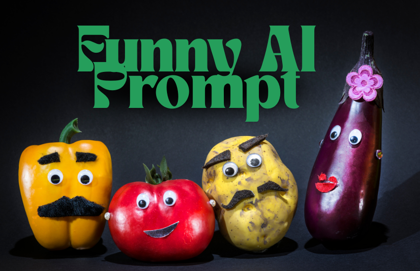 some funny things in this image and a text "funny ai prompt"