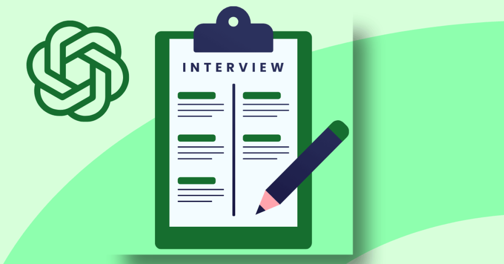 this image is showing a resume page icon, a logo of chatgpt and the theme color is green.