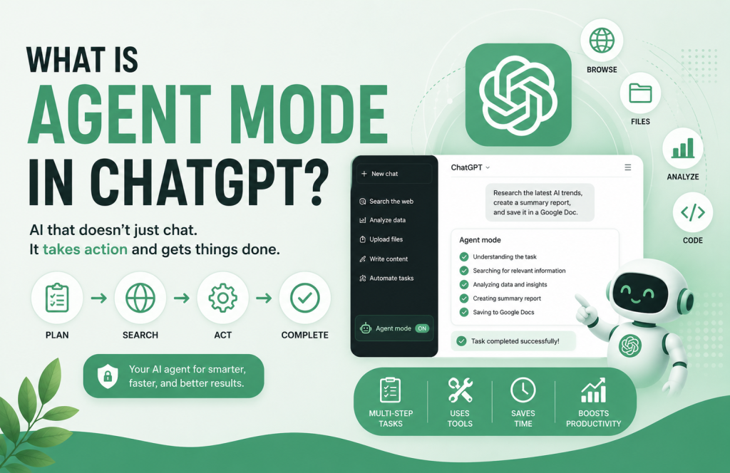 This image is incating the chatgpt agent mode, what agent mode can do