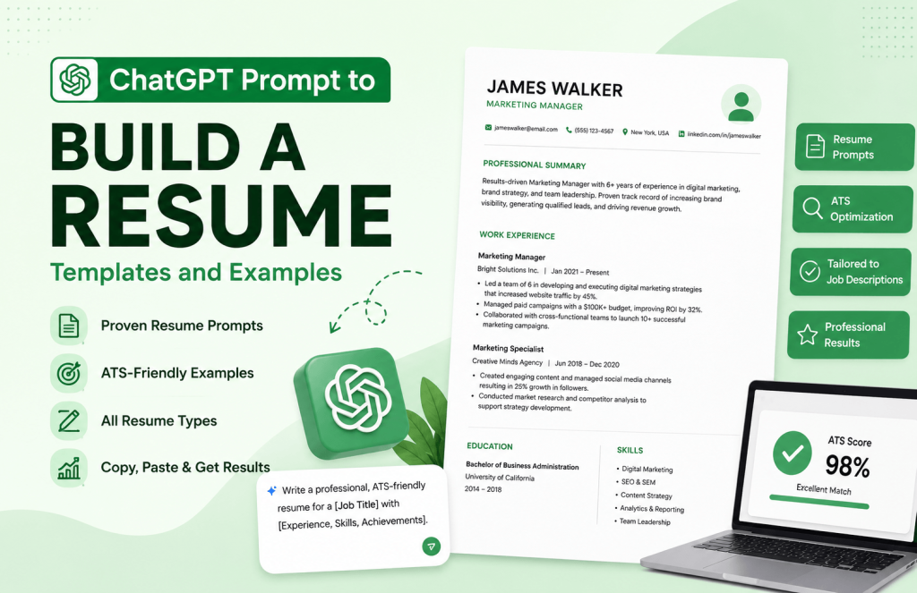 an image which shows building resume using chatgpt prompt